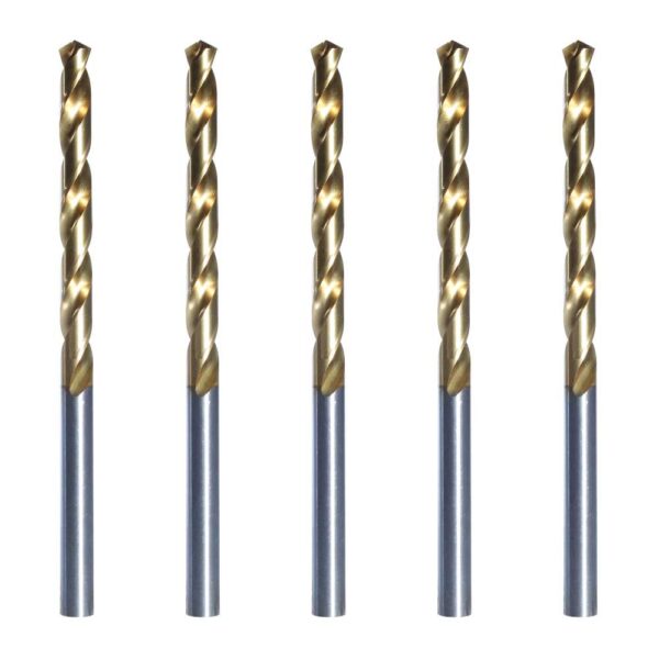 5 Brocas HSS 5.5mm X 57mm X 93mm TiN Nachi