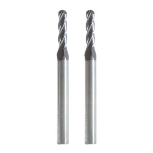 2 Cortadores De Carburo Bola 9/64" X 3/16" X 2" 4F TiAlN Fullerton